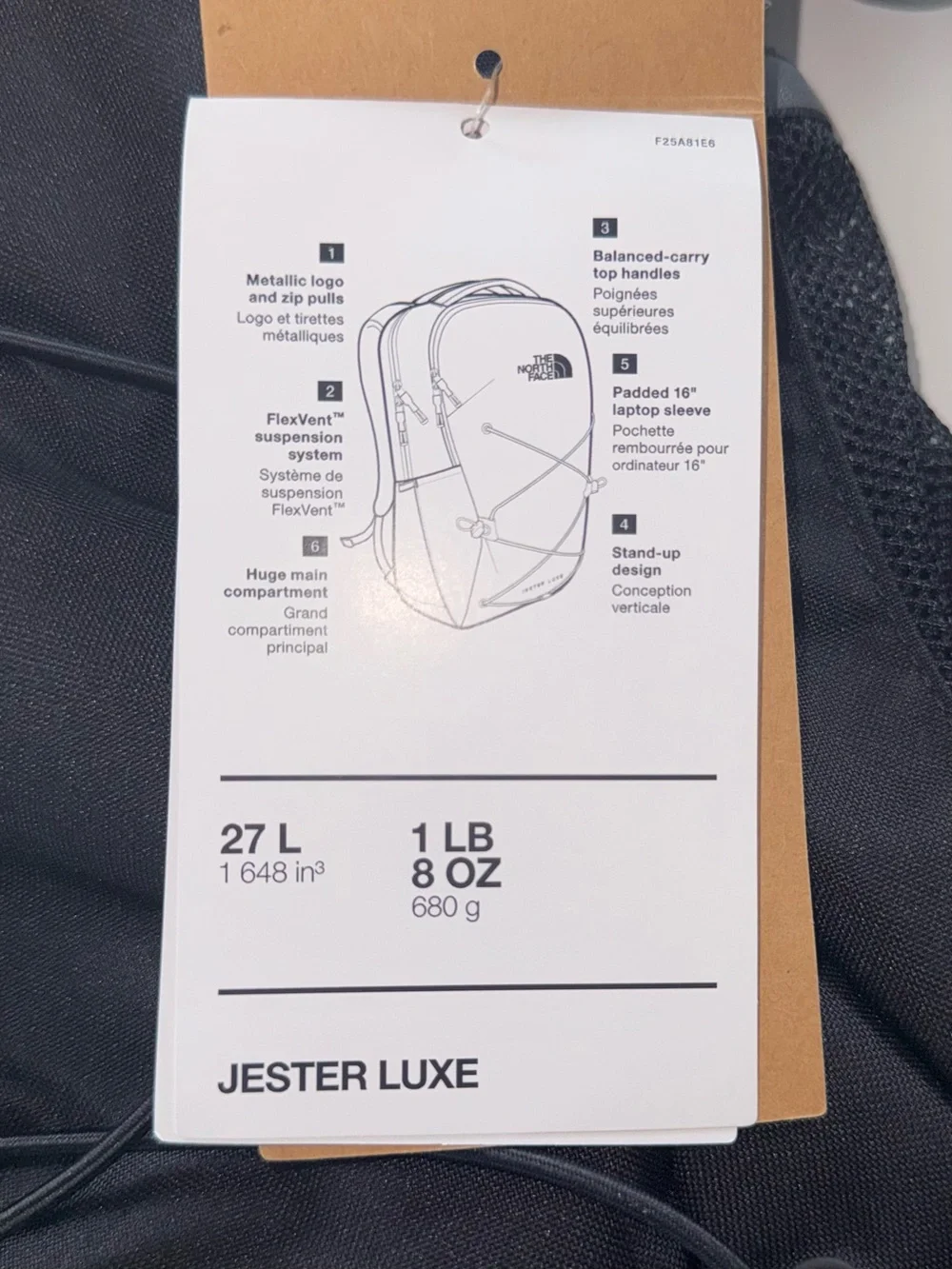 NWT The North Face Jester Luxe Backpack - Black